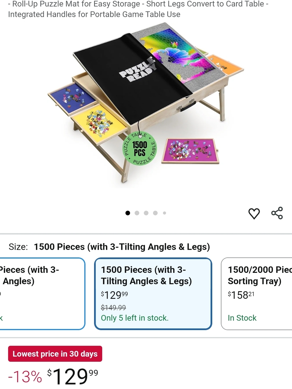 Puzzle Table with Carry Handle